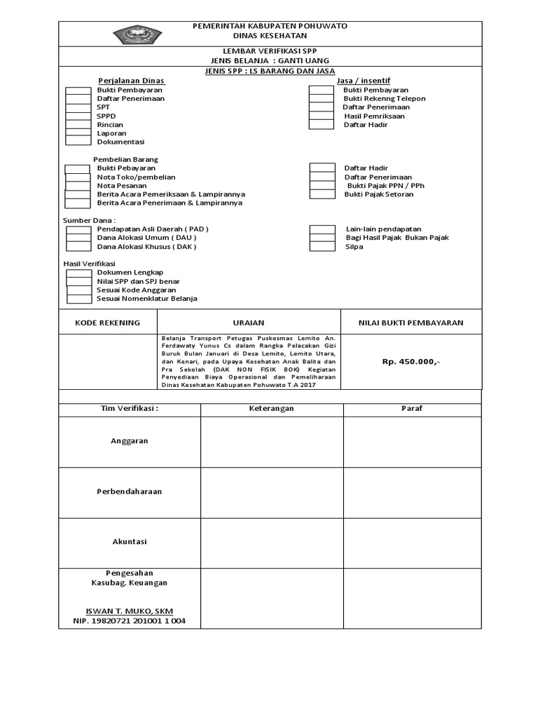 2. Lembar verifikasi