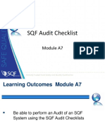 SQF Audit Checklist: Module A7