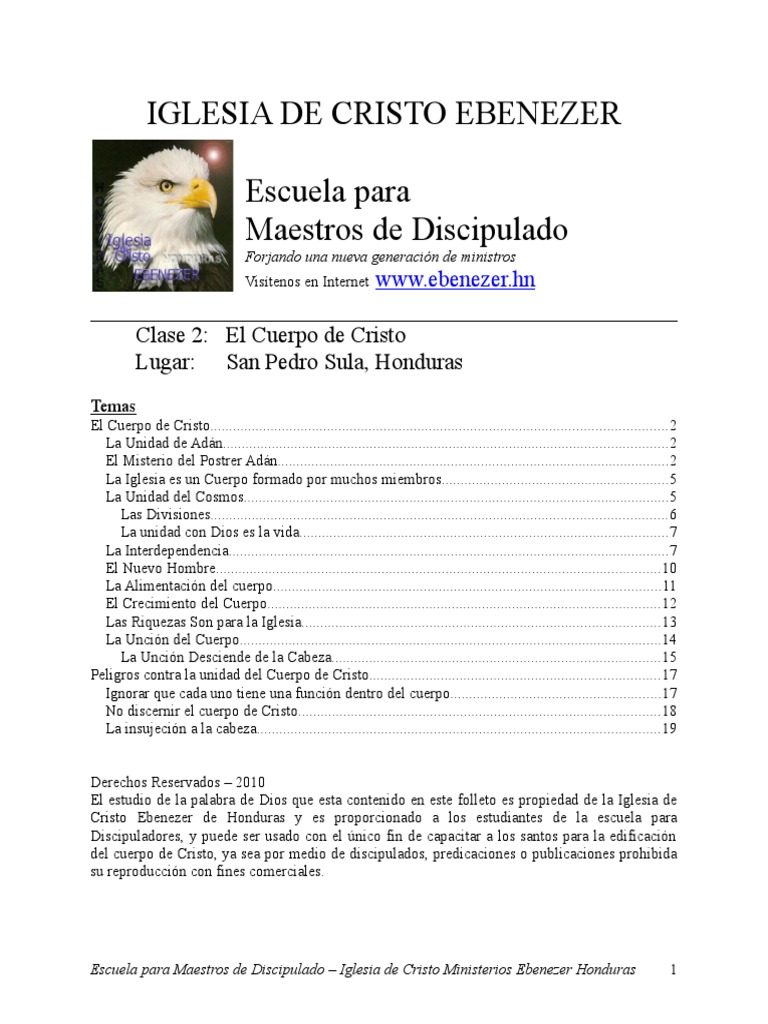 El Cuerpo de Cristo en la Iglesia Ebenezer | PDF | La unción | Cristo ...