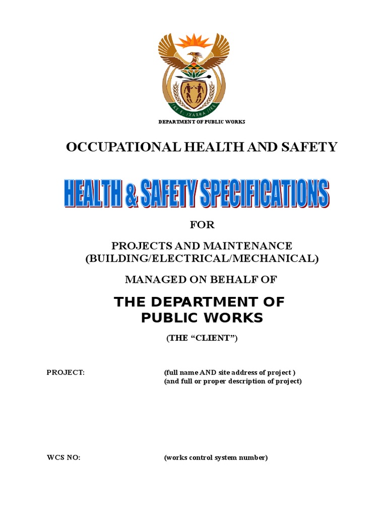 Health Safety Specification Generic PDF General Contractor