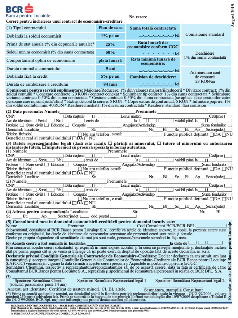 Bpl Model Cerere Economisire Creditare