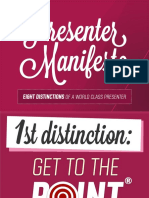 Presenter Manifesto: Eight Distinctions of A World Class Presenter