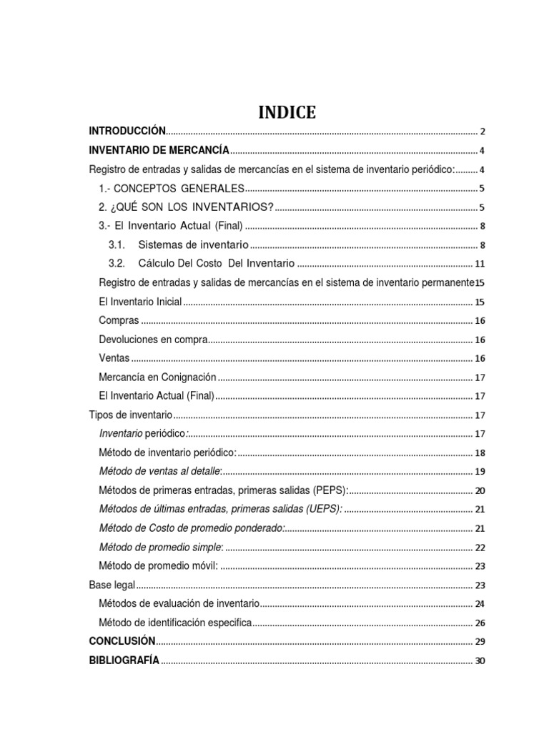 Inventario de Mercaderia | Inventario | Contabilidad  