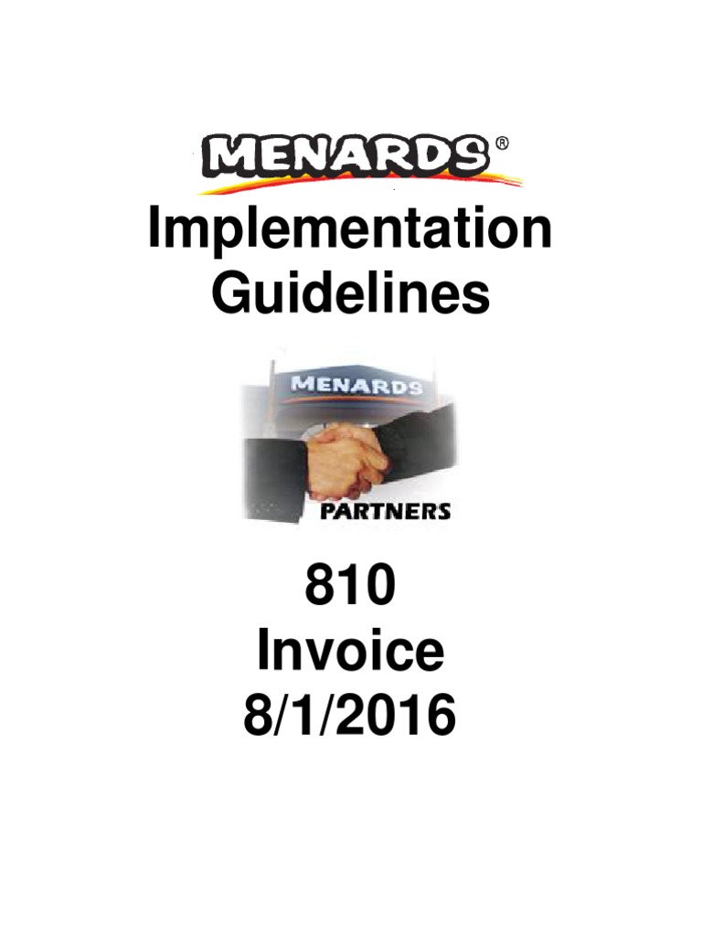 Menards EDI 810 Invoice Guidelines | PDF | Electronic Data Interchange ...