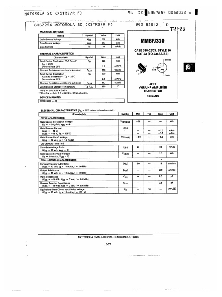 Mmbfj310 To Mmbt918 | PDF | Business | Science