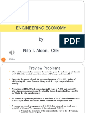 Engineering Economy Lecture B Consumer Price Index Bonds