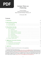 Lecture Notes On Clustering