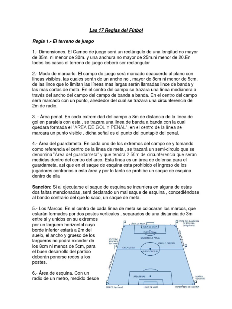 17 Reglas Del Futbol Ilustradas Association Football Sports Rules