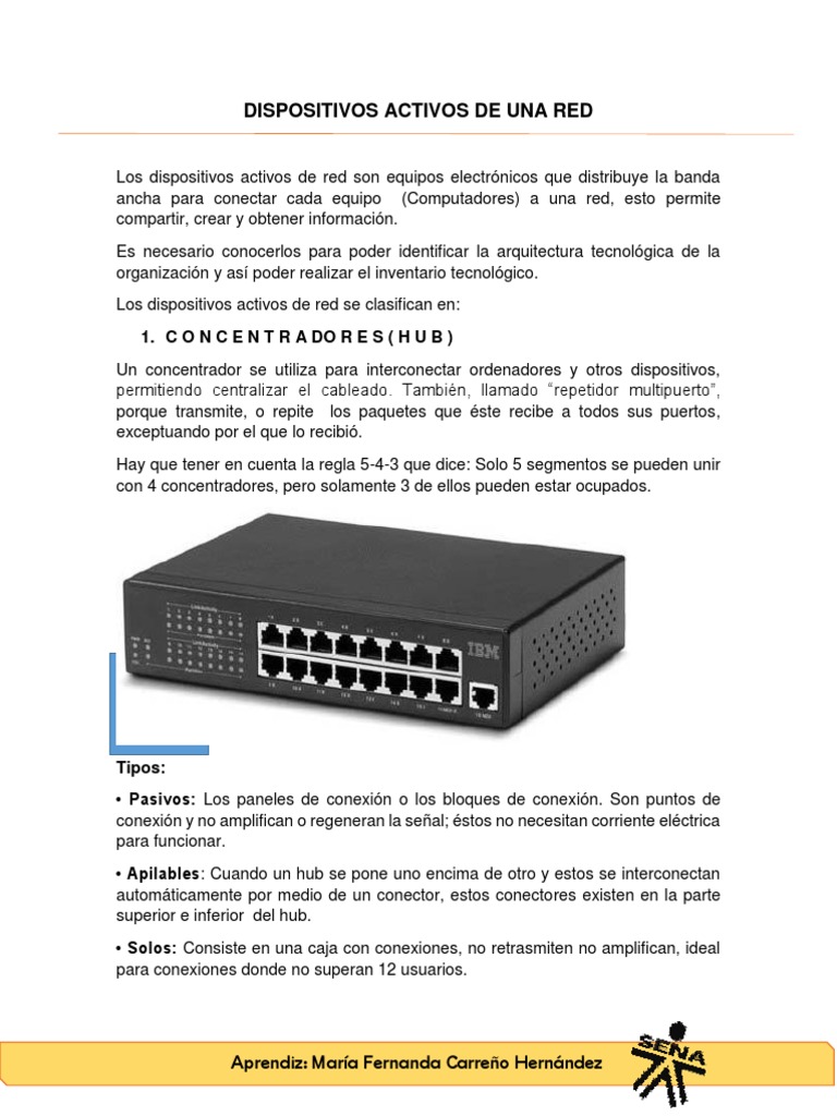 Dispositivos Pasivos y Activos de Una Red Enrutador