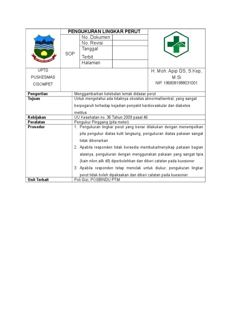 Ptm Sop Pengukuran Lingkar Perut