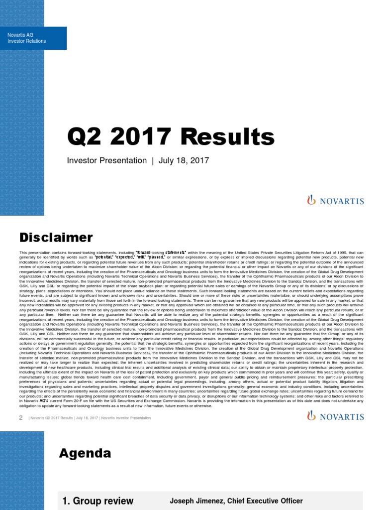 Novartis Q2 2017 Ir Presentation Pdf Novartis Pharmaceutical Drug