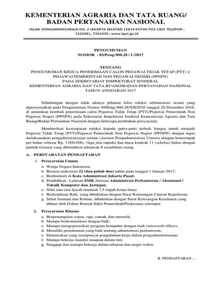 Contoh Surat Lamaran Kerja Kementerian Agraria - Berbagi ...