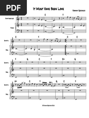 It Must Have Been Love Piano