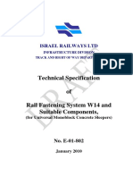 Technical Specifications For Vossloh Clip W14