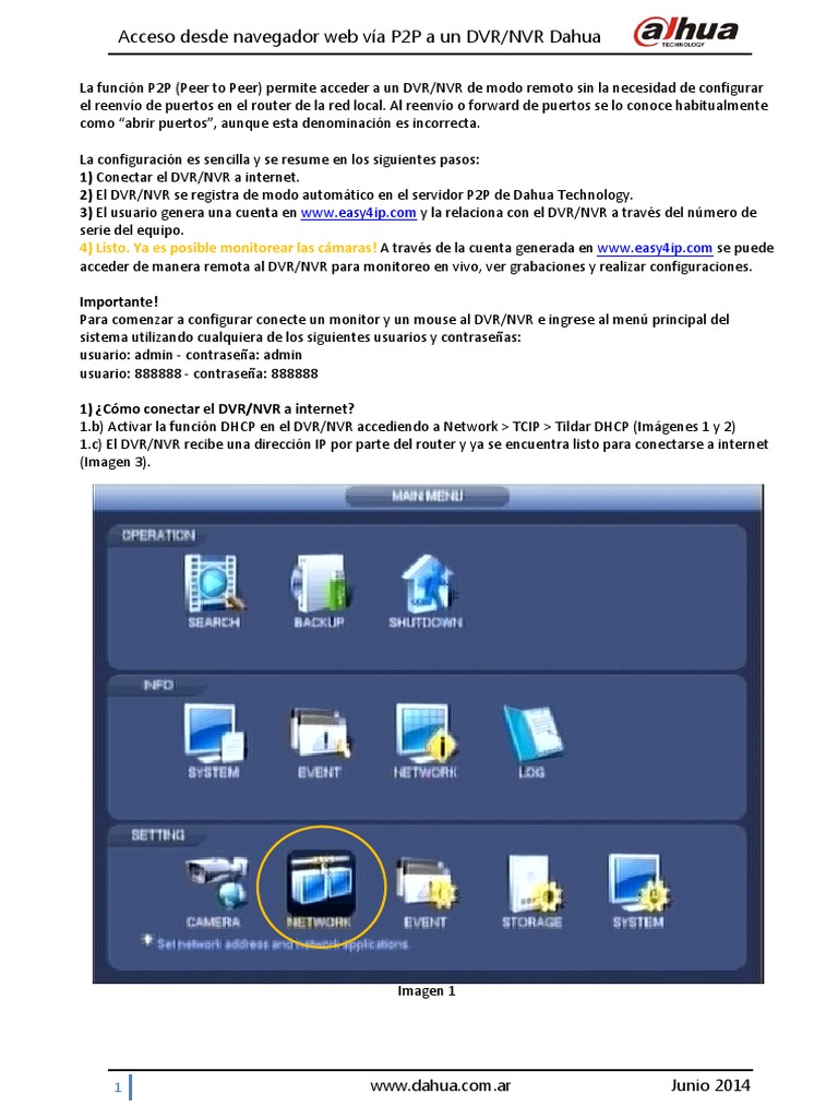 Configuracion DVR Dahua PDF | PDF | De igual a igual | Grabadora de vídeo  digital