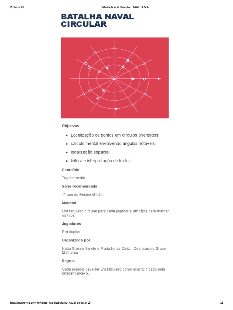 JOGO BATALHA NAVAL NO PLANO CARTESIANO: TRABALHANDO COORDENADAS ...