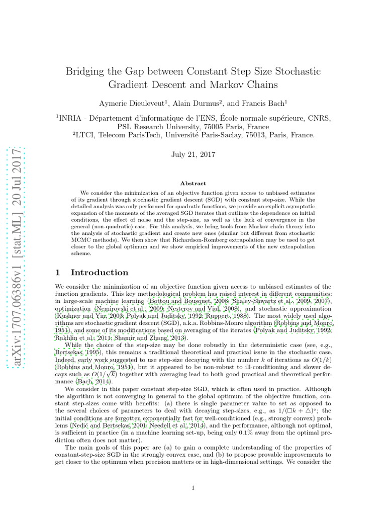 Bridging The Gap Between Constant Step Size Stochastic Gradient Descent ...