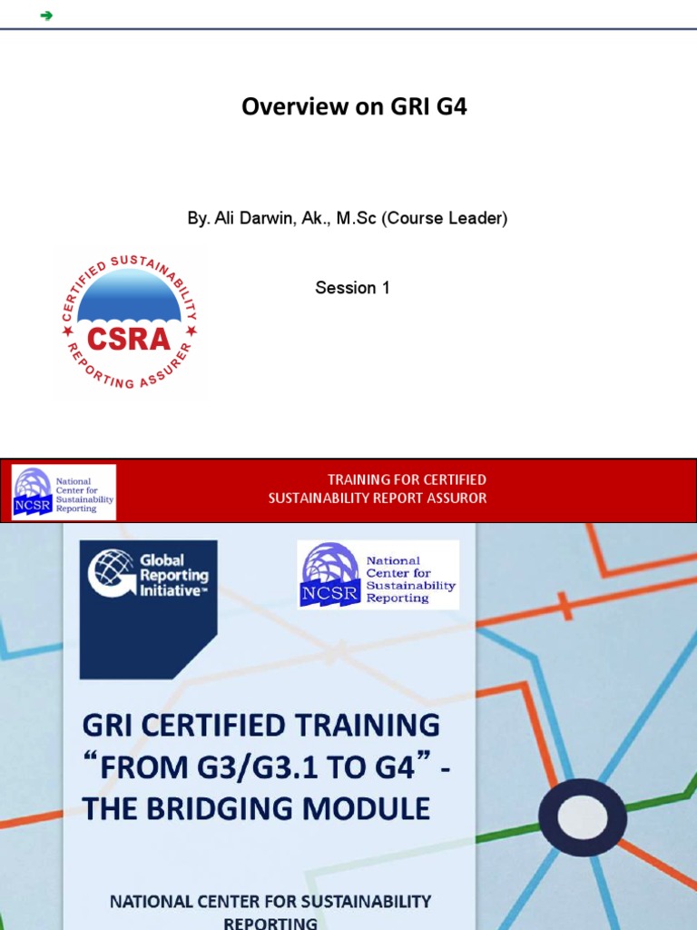 GRI G4 Sustainability Reporting Overview | PDF | Career & Growth ...