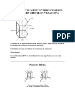 Planos Cristalografos y Direcciones en La Estructura Cristalina y Hexagonal