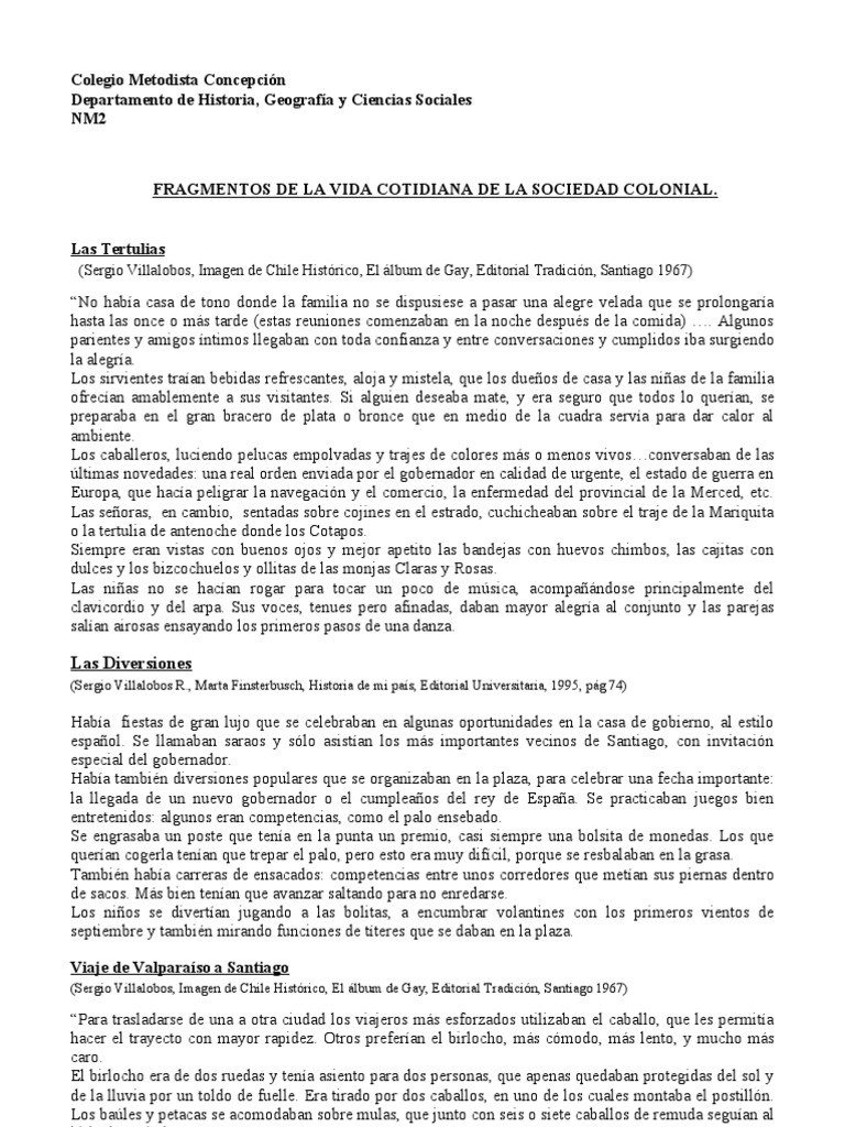 Vida en La Colonia | PDF | Carne | Chile