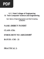 Dhruv Pandit: Name: Class:Cba Enrolment No: Batch: Cse - 21