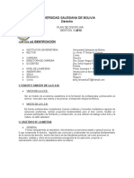 Universidad Salesiana de Bolivia Derecho: I.Datos de Identificación