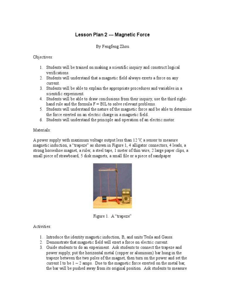 Exploring Bil Magnetic Force in Experiments | PDF | Magnetic Field ...