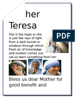 Mother Teresa: Bless Us Dear Mother For Good Benefit and