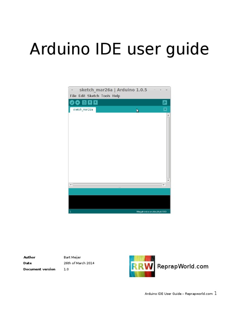 Arduino IDE User Guide: Author Date Document Version | PDF | Arduino ...