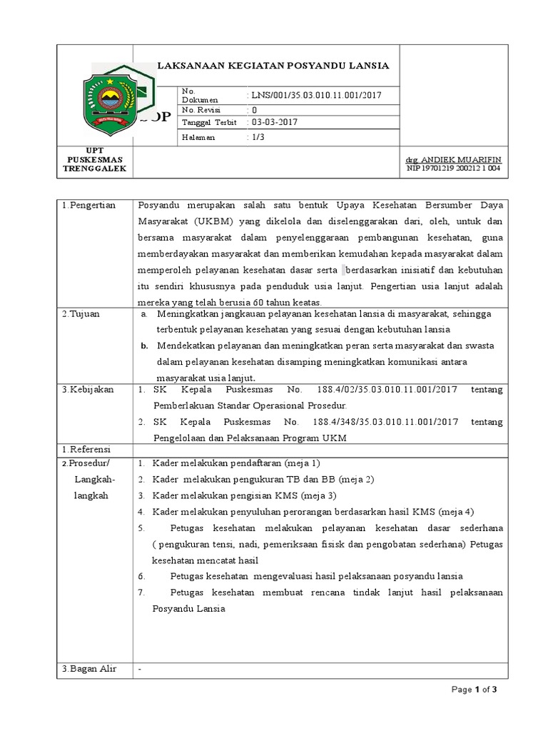 Sop Pelaksanaan Posyandu Lansia Pdf