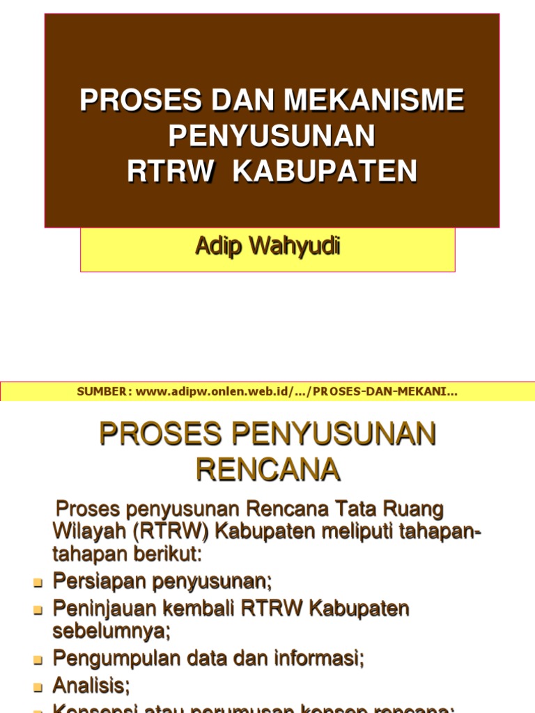 Proses Penyusunan RTRW Kabupaten | PDF