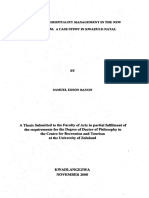 Tourism and Hospitality Management in The New Millenium - A Case Study in Kwazulu-Natal. Samuel Ed