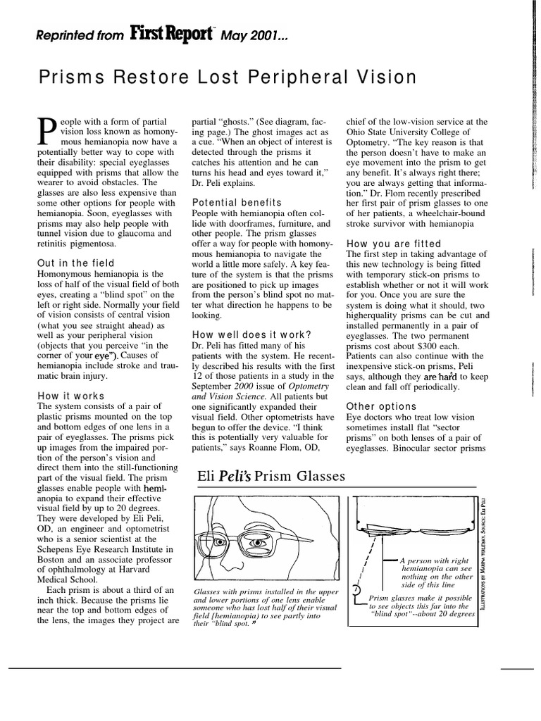 Prisms and Peripheral Vision PDF Optometry Glasses