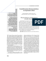 Consideraciones Farmacocineticas en El Paciente Crítico