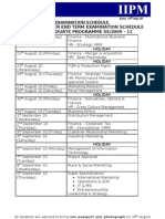 Exam Schedule - SS 09-11