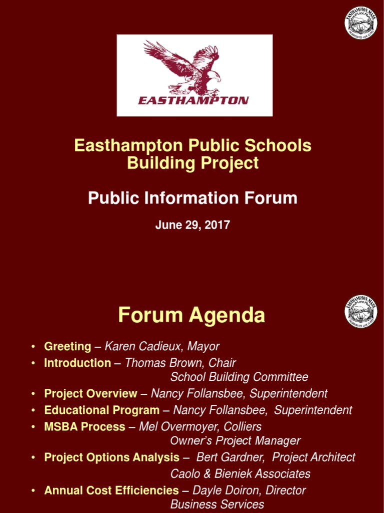Easthampton Public Schools Building Project PDF Physical Education Pre Kindergarten