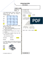 Evaluación matemática y física VII ciclo