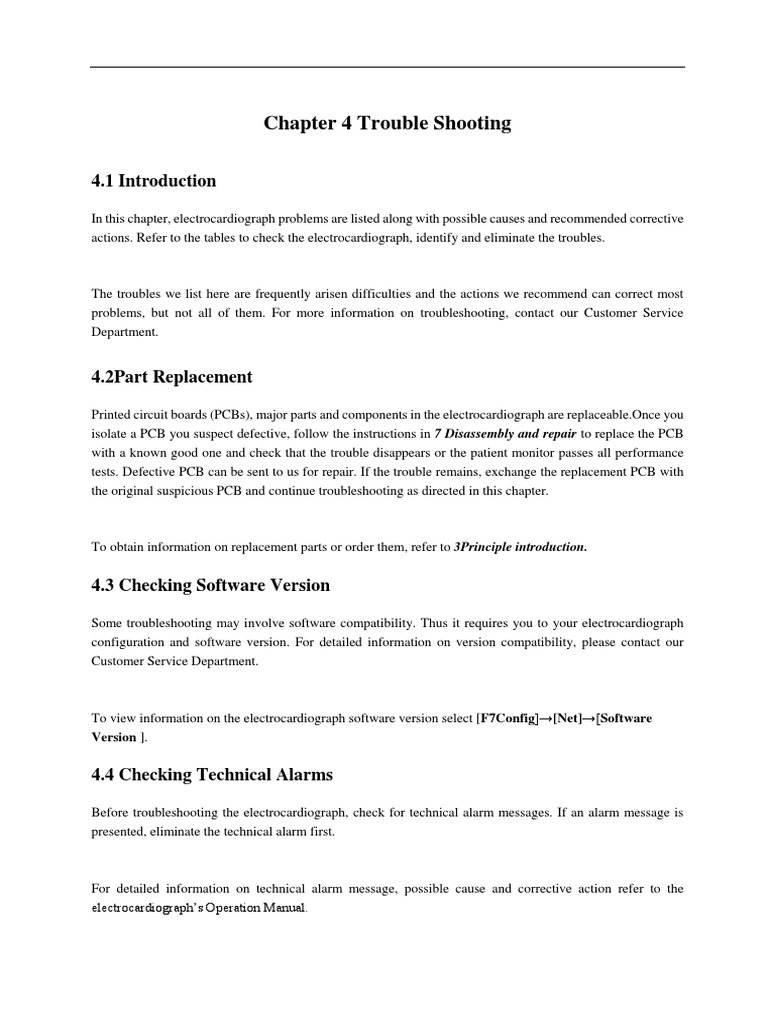 ECG Troubleshooting Guide | PDF | Troubleshooting | Electrocardiography