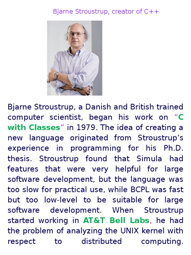 Bjarne Stroustrup | PDF | C++ | C (Programming Language)
