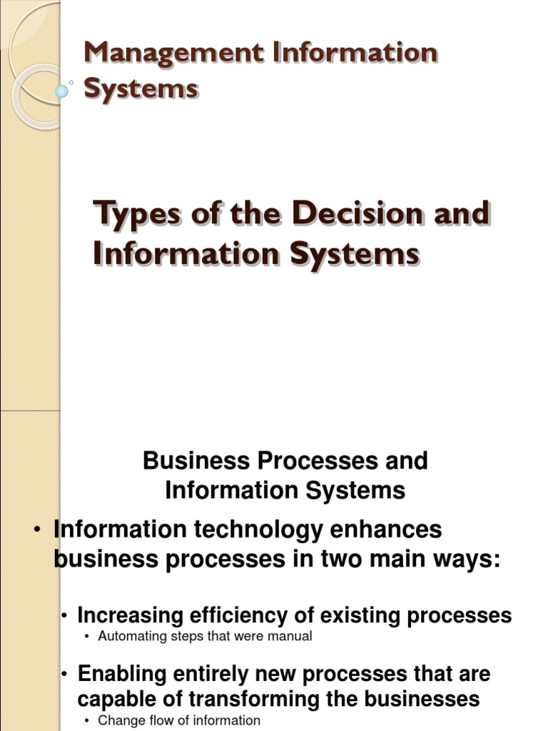 Chap 2 & 12 Types of Decision and Information System | PDF | Business ...