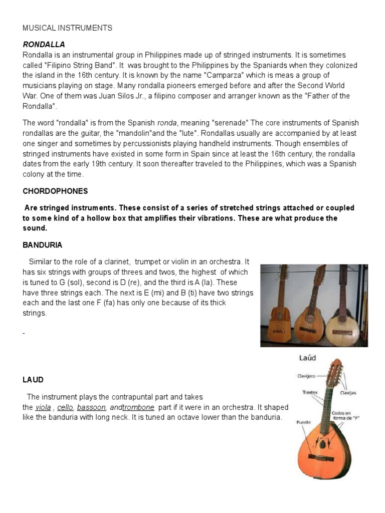 MUSICAL INSTRUMENTS rondalla.docx String Instruments Musical