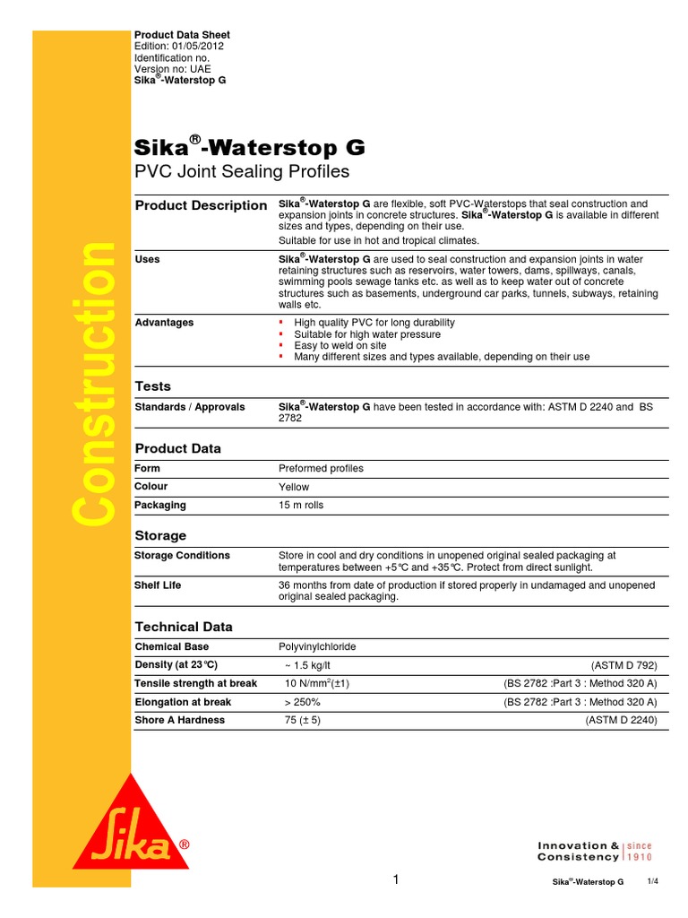 Sika®Waterstop G PDF Welding Construction