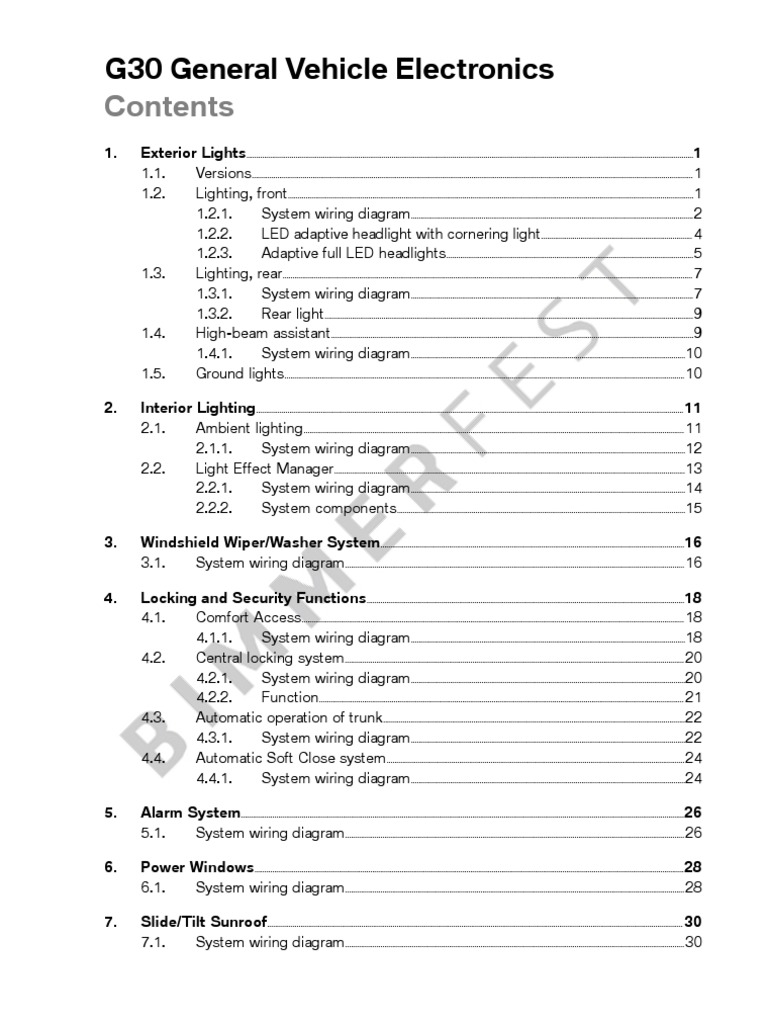 BMW G30 5 Series General Vehicle Electronics | PDF | Electric Vehicle ...