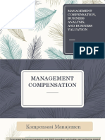 Management Compensation, Business Analysis, And Business Valuation