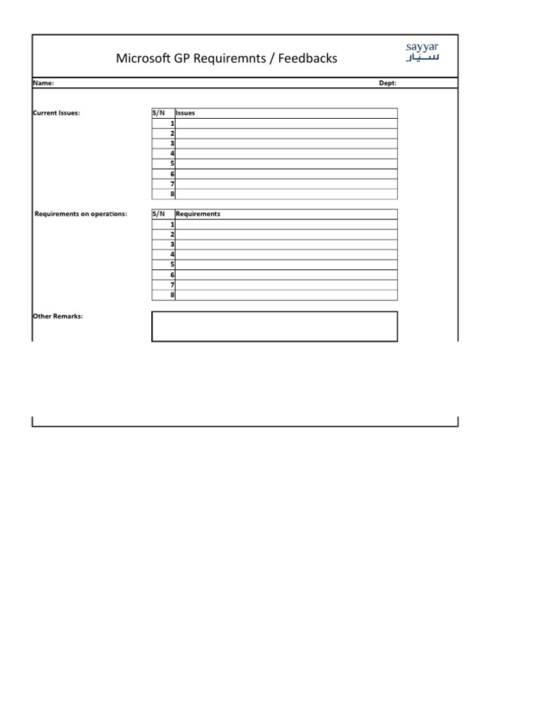 GP Feedback Form Requirements | PDF