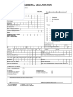 General Declaration: Vessel Particulars GDV No