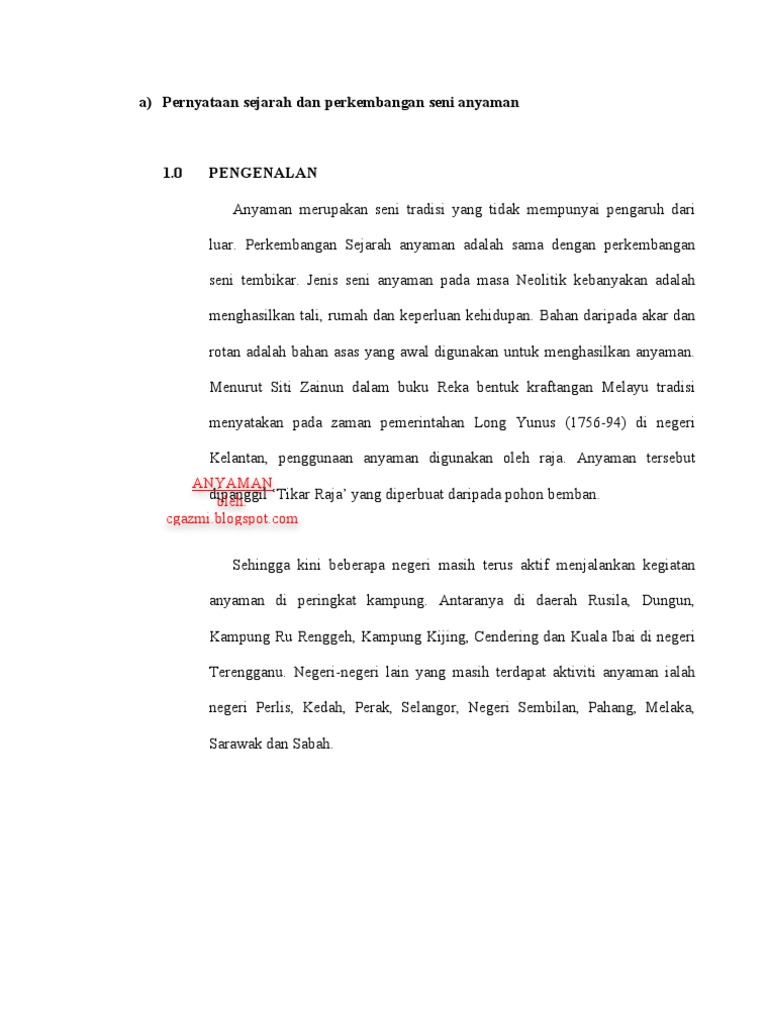 Anyaman Mengkuang Pandan Pdf