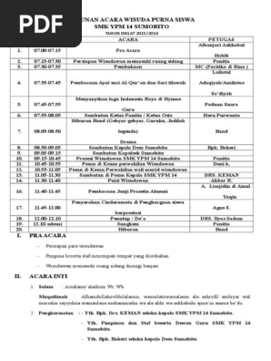 Susunan Acara Wisuda Purna Siswa 15 16 Ok Pdf