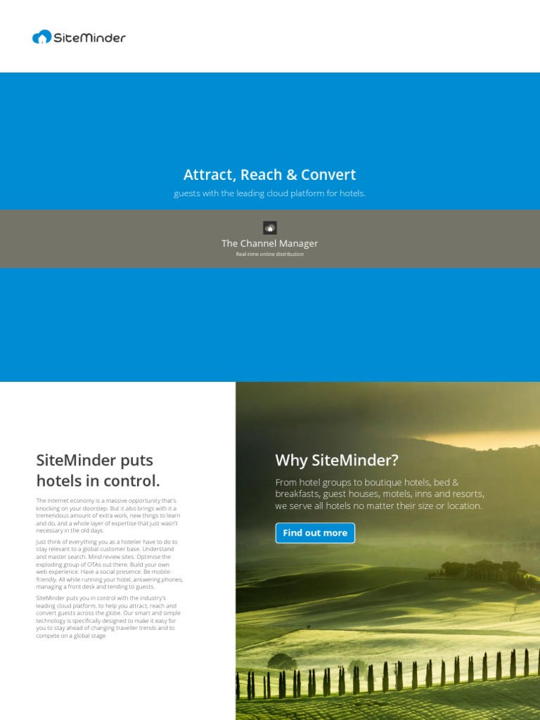 SiteMinder Channel Manager Overview | PDF | Cloud Computing | Hotel