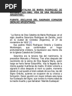 Beata Catalina de Maria Rodriguez de Zavalia